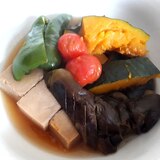 あっさり☆夏野菜と高野豆腐の煮物